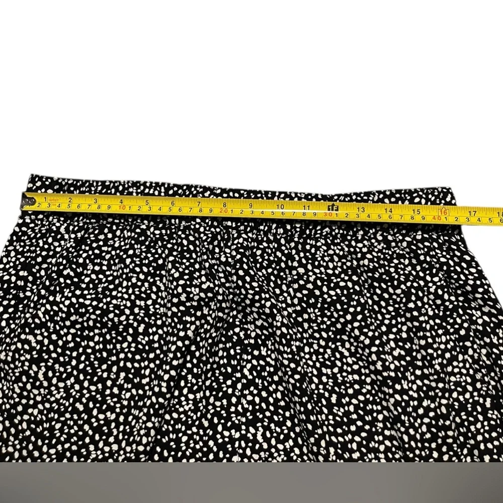 Loft Pull On Black And White Speckled Cropped Wide Leg Pant Size Large